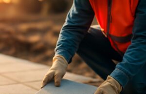 Устройство дороги из дорожных плит